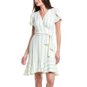 Cabi Boardwalk Wrap Dress Women's XL Blue White
